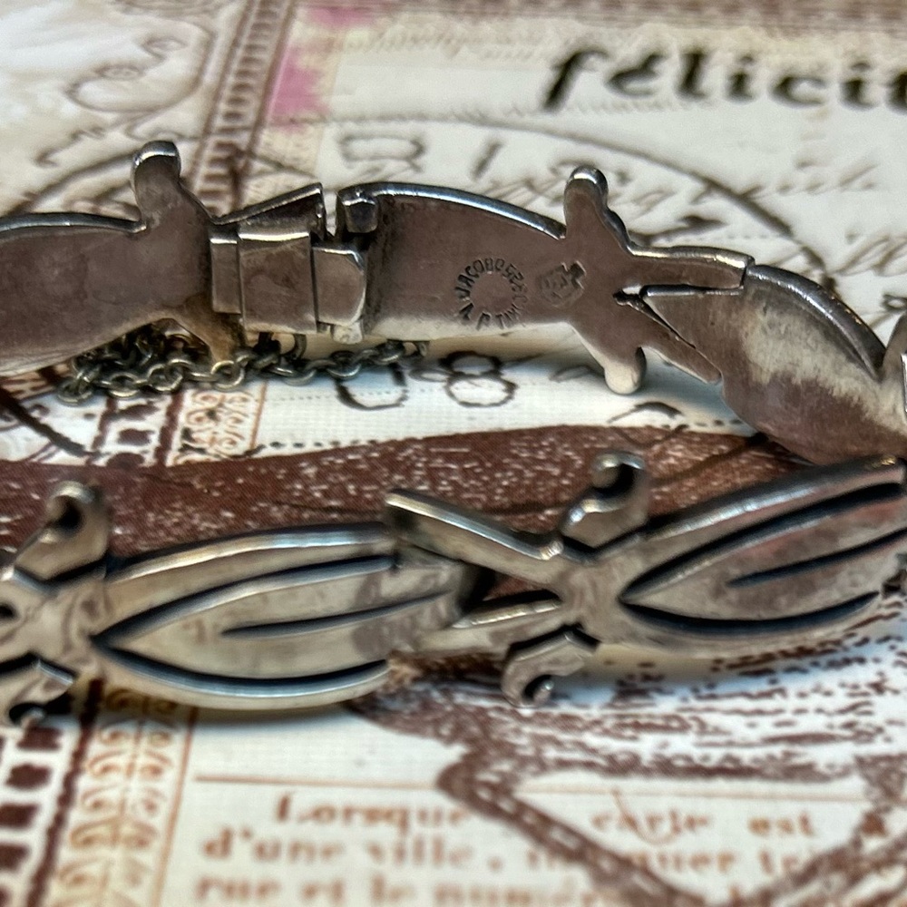 JV JACOB VINTAGE TAXCO midcentury modern Sterling Silver vintage bracelet - Picture 2 of 10